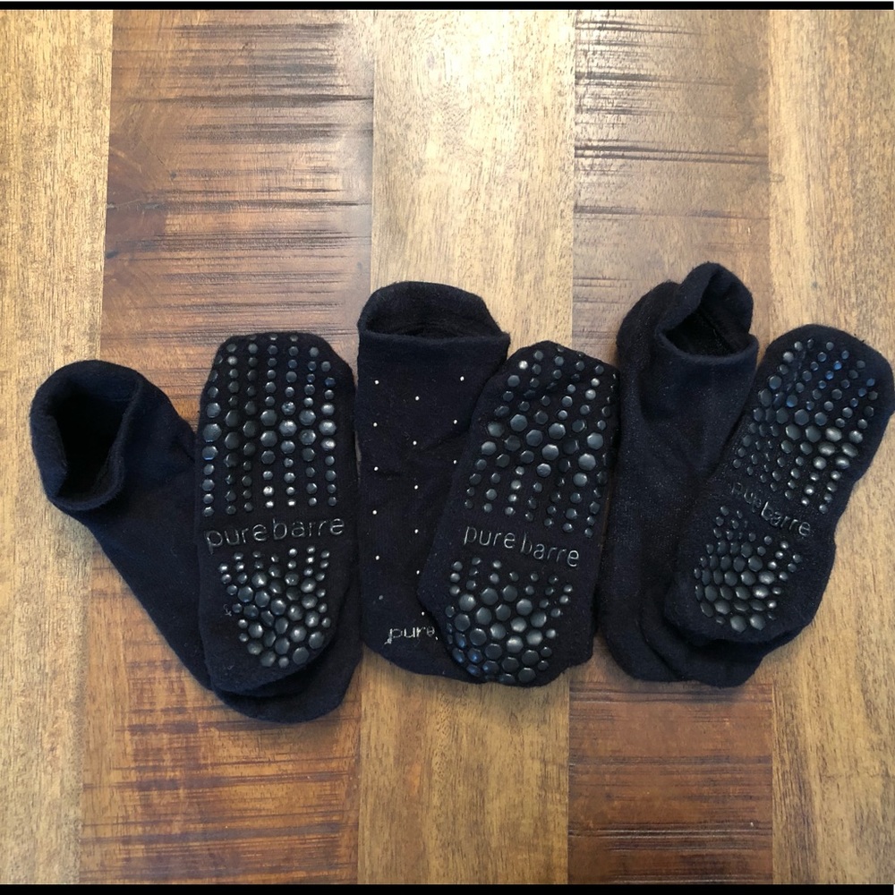 Pure Barre sticky socks, set of three. Small. GUC